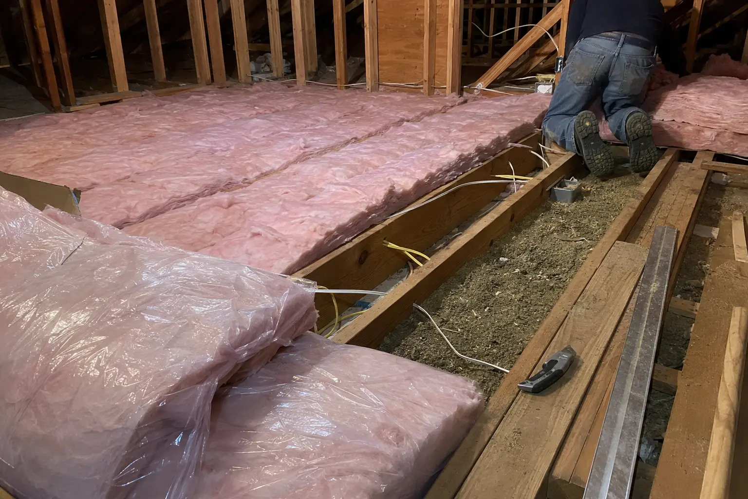 Fiberglass batt installation