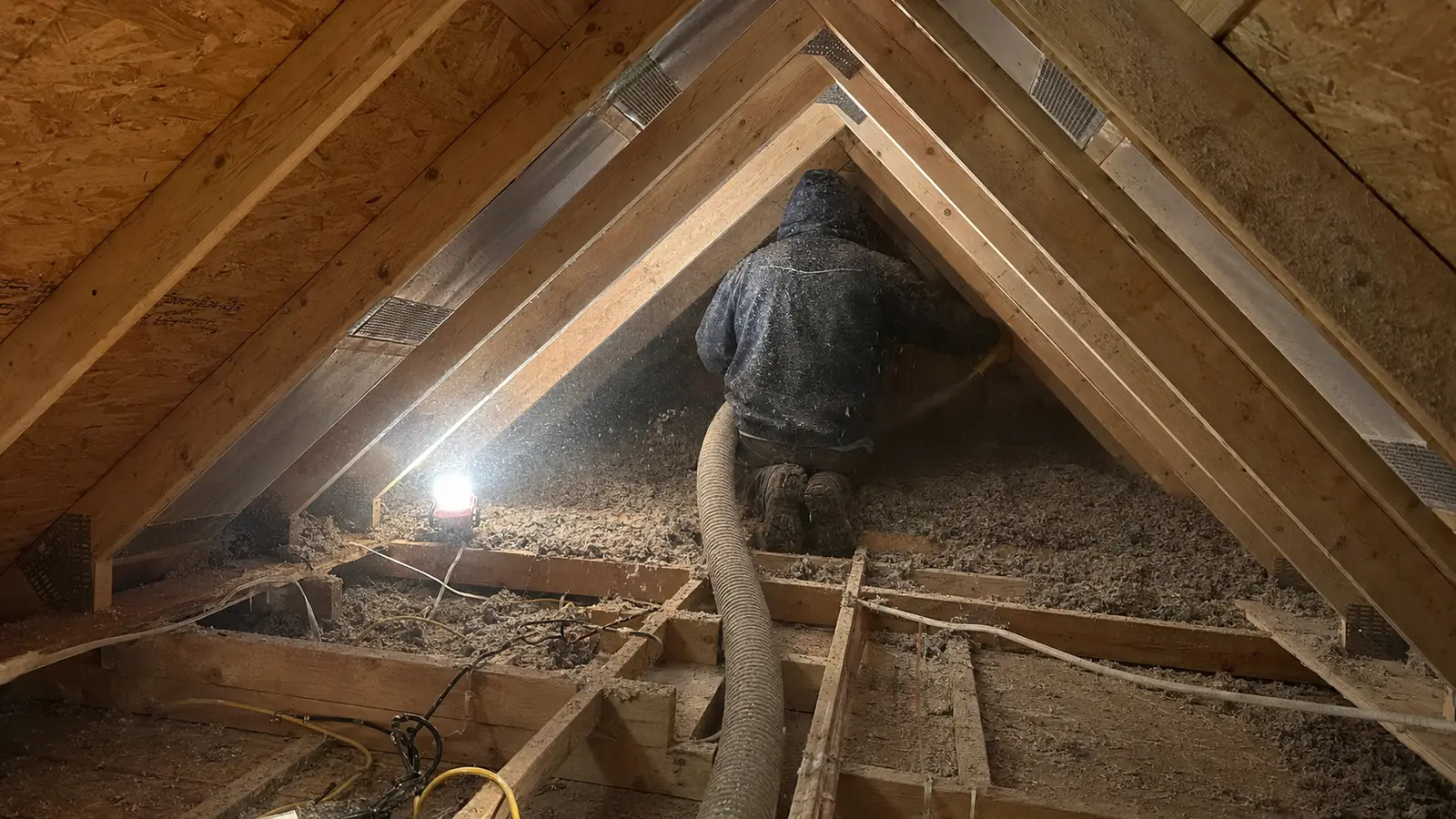 Blown cellulose application