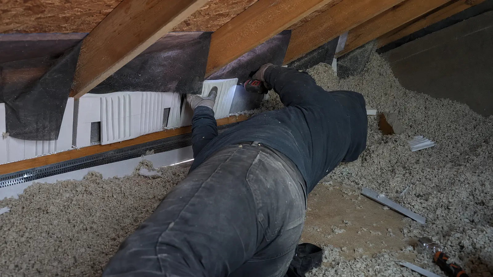 Soffit baffle work